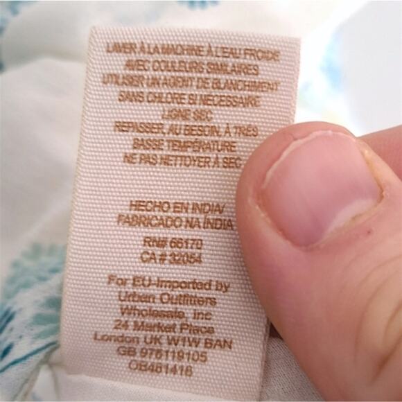 Free People Yours Truly Printed Dress in White and Teal Fairy Summer Floral Sz 2 - Picture 8 of 9